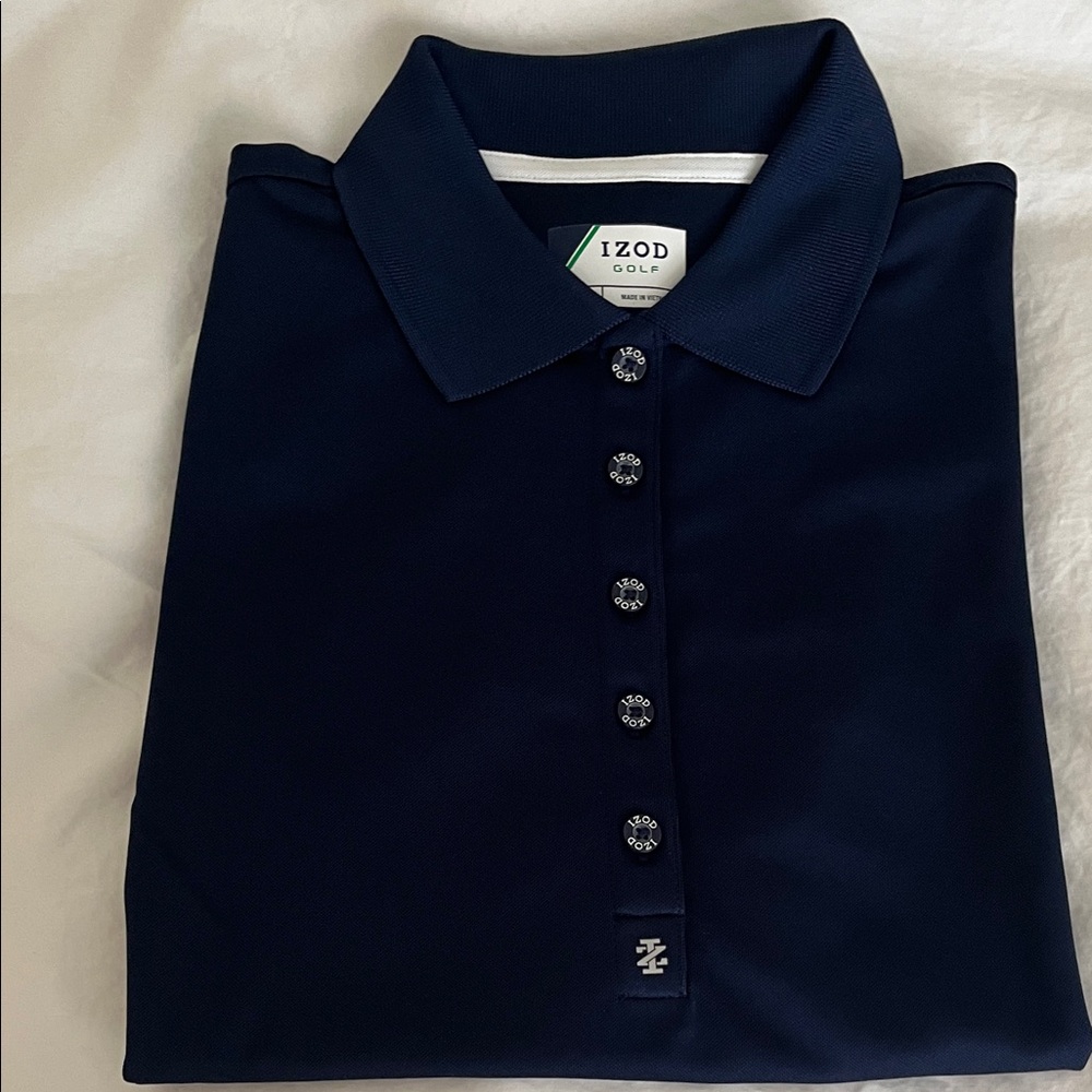 Izod Women's Navy Blue Golf Polo Shirt Size Med
